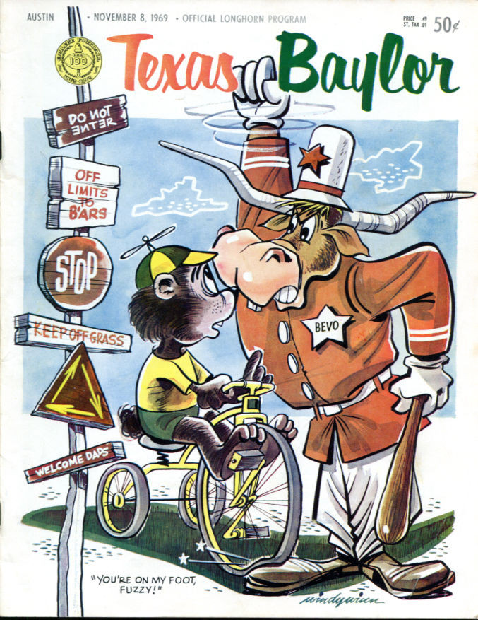 College Football Program: Texas Longhorns vs. Baylor Bears (November 8, 1969)