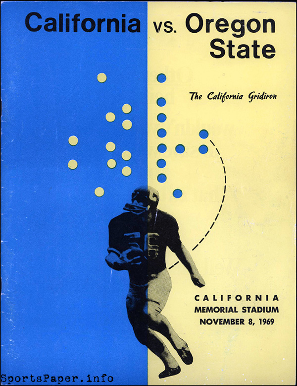 College Football Program: California Golden Bears vs. Oregon State Beavers (November 8, 1969)