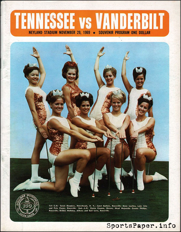 College Football Program: Tennessee Volunteers vs. Vanderbilt Commodores (November 29, 1969)