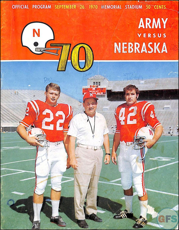 College Football Program: Nebraska Cornhuskers vs. Army Cadets (September 26, 1970)