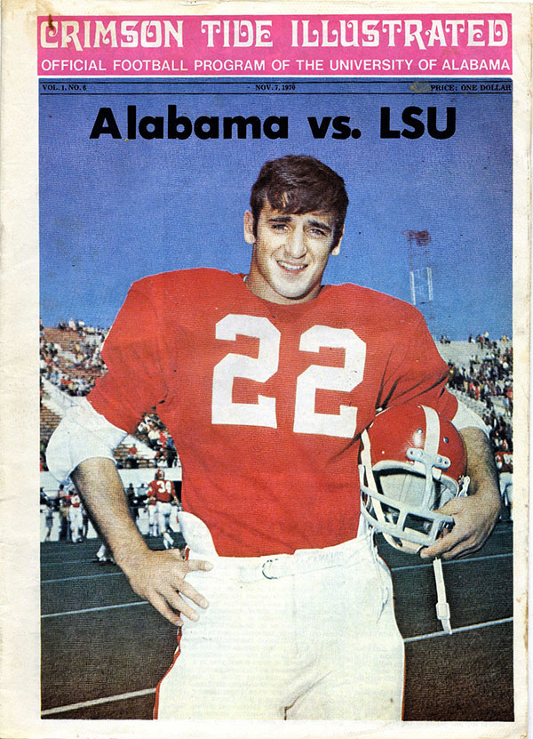 College Football Program: Alabama Crimson Tide vs. LSU Tigers (November 7, 1970)