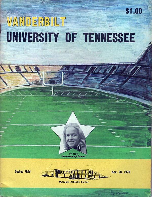 College Football Program: Vanderbilt Commodores vs. Tennessee Volunteers (November 28, 1970)