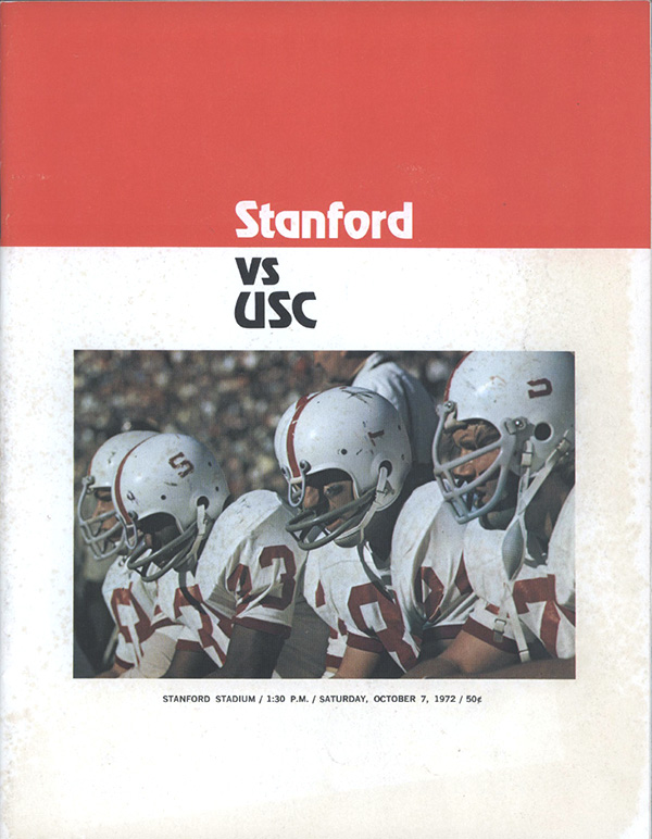 College Football Program: Stanford Cardinals vs. USC Trojans (October 7, 1972)