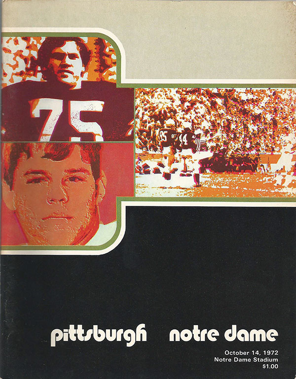 College Football Program: Notre Dame Fighting Irish vs. Pittsburgh Panthers (October 14, 1972)