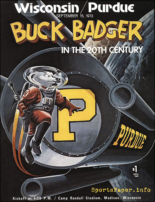 College Football Program: Wisconsin Badgers vs. Purdue Boilermakers (September 15, 1973)