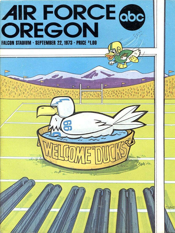 College Football Program: Air Force Falcons vs. Oregon Ducks (September 22, 1973)