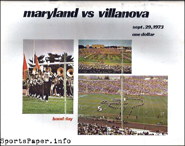 College Football Program: Maryland Terrapins vs. Villanova Wildcats (September 29, 1973)