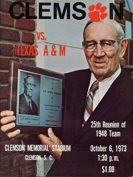 College Football Program: Clemson Tigers vs. Texas A&M Aggies (October 6, 1973)