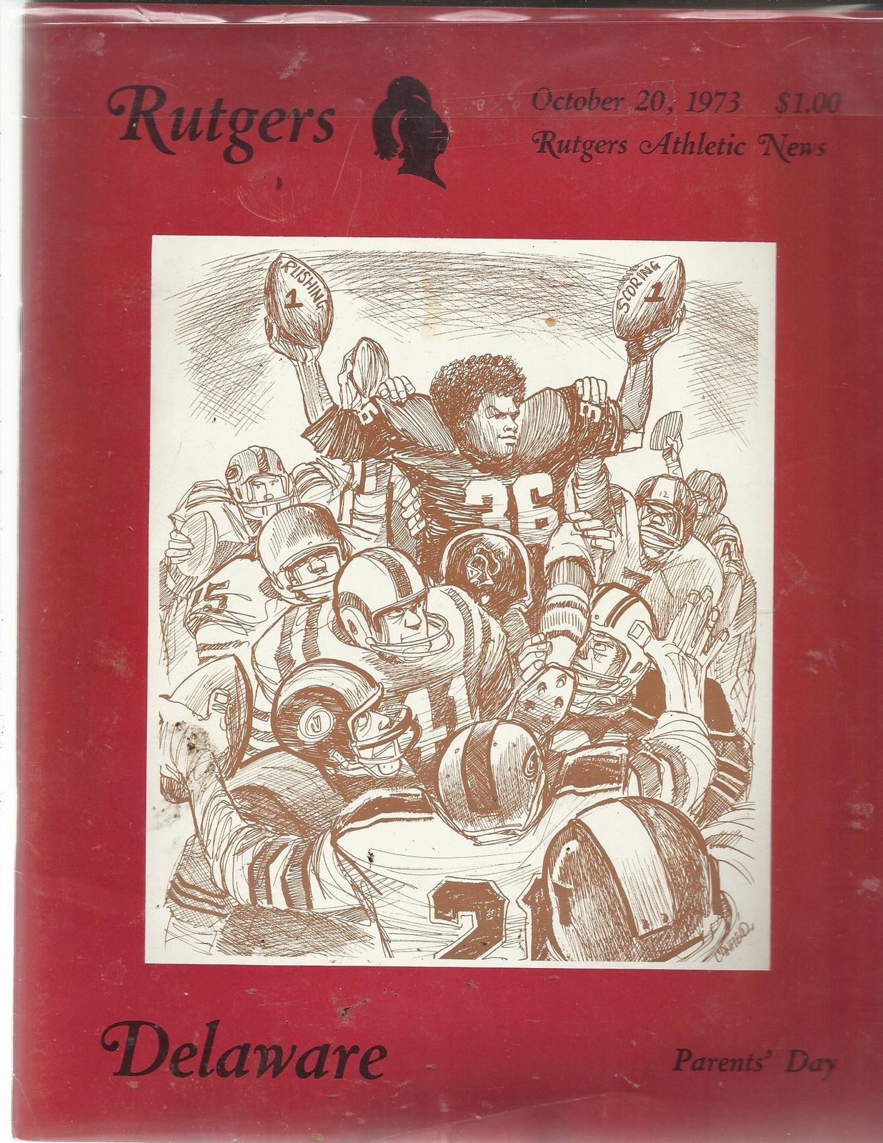 College Football Program: Rutgers Scarlet Knights vs. Delaware Fightin' Blue Hens (October 20, 1973)