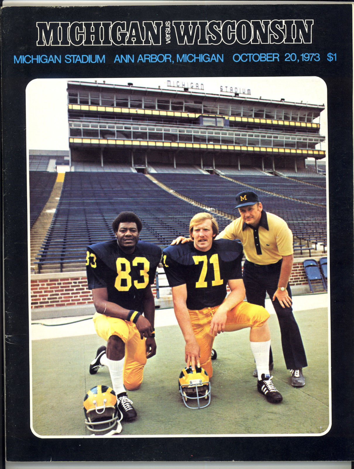 College Football Program: Michigan Wolverines vs. Wisconsin Badgers (October 20, 1973)