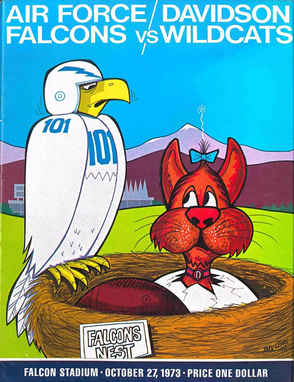 College Football Program: Air Force Falcons vs. Davidson Wildcats (October 27, 1973)