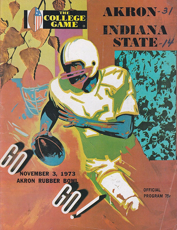 College Football Program: Akron Zips vs. Indiana State Sycamores (November 3, 1973)