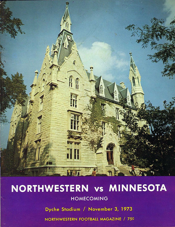 College Football Program: Northwestern Wildcats vs. Minnesota Golden Gophers (November 3, 1973)