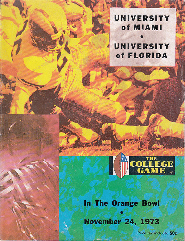 College Football Program: Miami Hurricanes vs. Florida Gators (November 24, 1973)