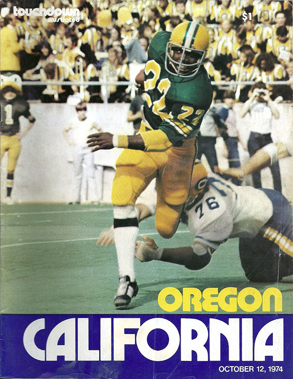 College Football Program: California Golden Bears vs. Oregon Ducks (October 12, 1974)
