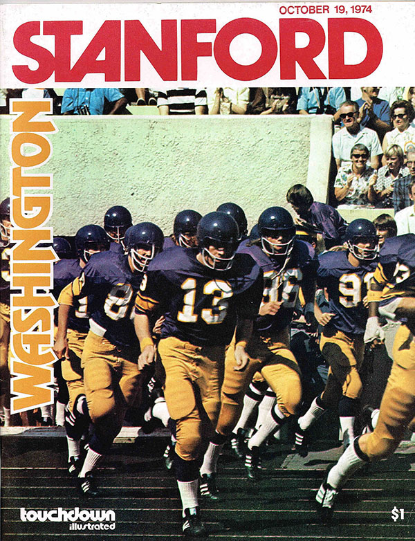 College Football Program: Stanford Cardinals vs. Washington Huskies (October 19, 1974)