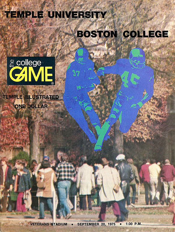 College Football Program: Temple Owls vs. Boston College (September 20, 1975)