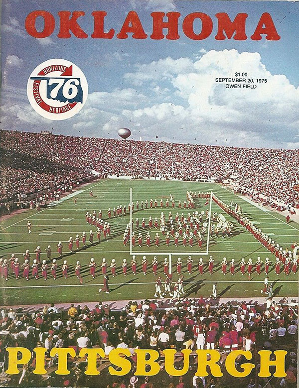 College Football Program: Oklahoma Sooners vs. Pittsburgh Panthers (September 20, 1975)