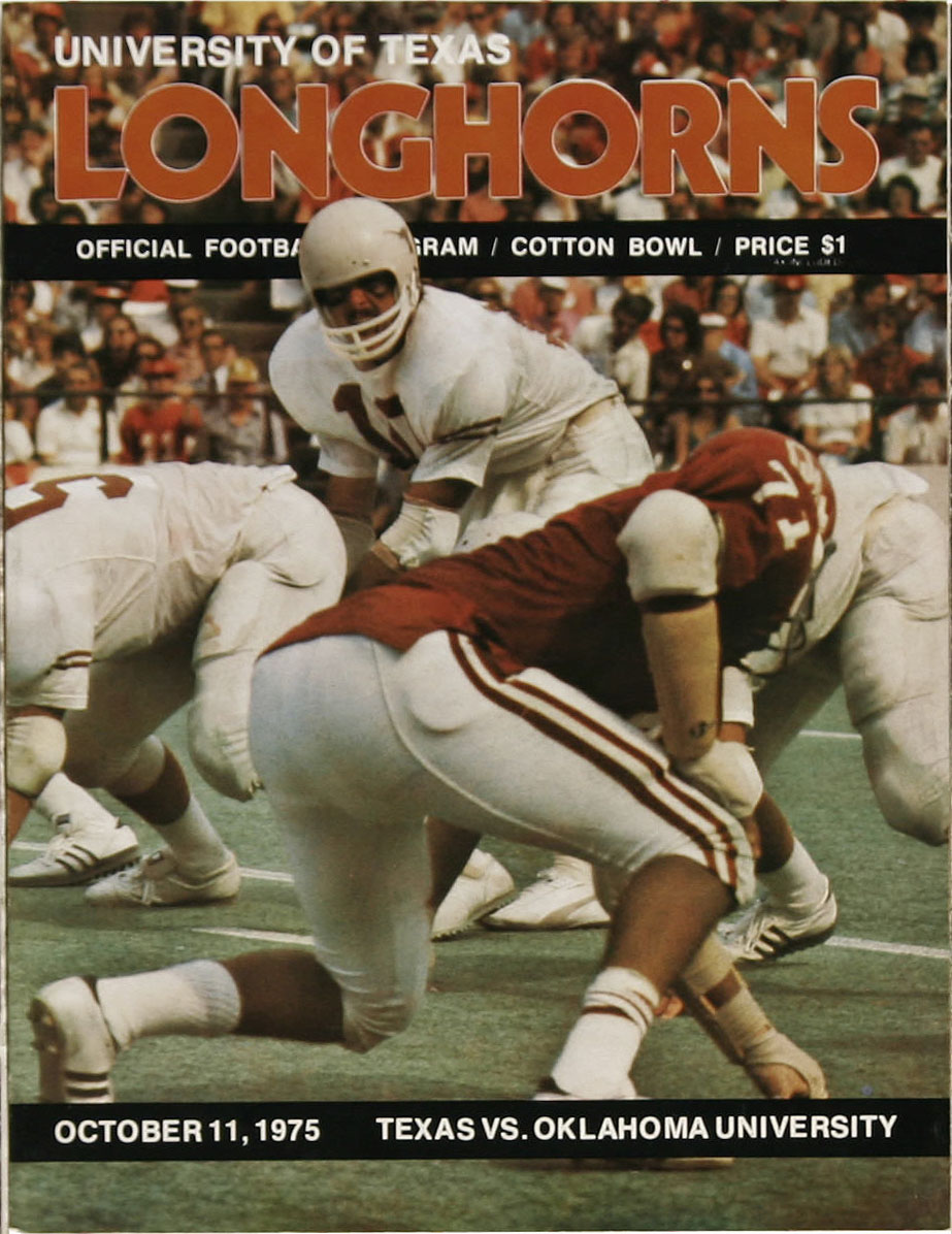 College Football Program: Texas Longhorns vs. Oklahoma Sooners (October 11, 1975)