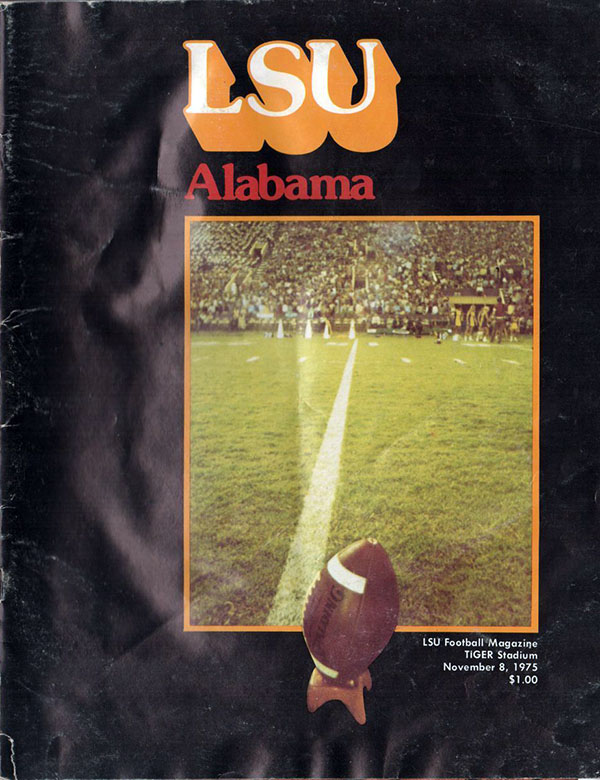 College Football Program: LSU Tigers vs. Alabama Crimson Tide (November 8, 1975)