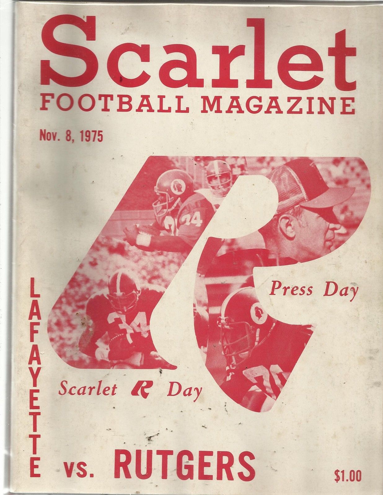 College Football Program: Rutgers Scarlet Knights vs. Lafayette Leopards (November 8, 1975)