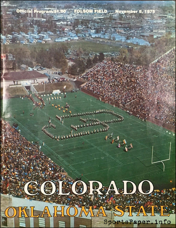 College Football Program: Colorado Buffaloes vs. Oklahoma State Cowboys (November 8, 1975)