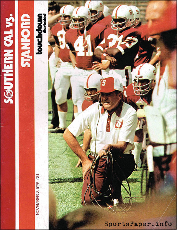 College Football Program: USC Trojans vs. Stanford Cardinals (November 8, 1975)