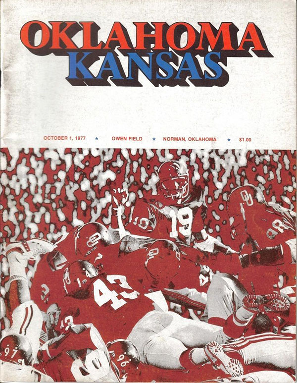 College Football Program: Oklahoma Sooners vs. Kansas Jayhawks (October 1, 1977)