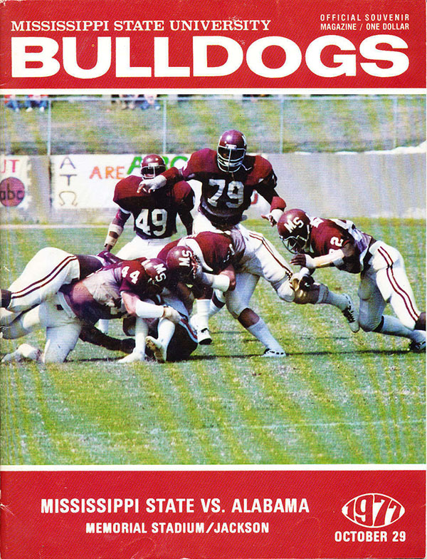 College Football Program: Mississippi State Bulldogs vs. Alabama Crimson Tide (October 29, 1977)