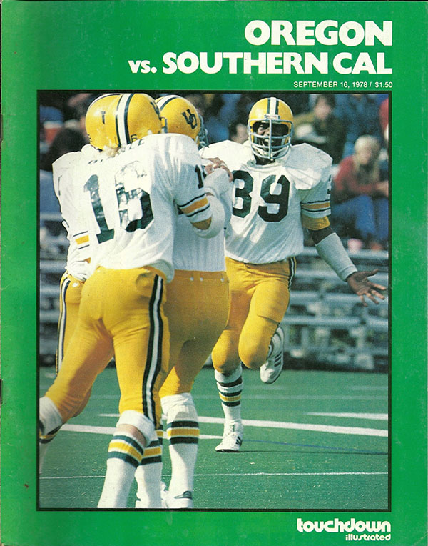 College Football Program: Oregon Ducks vs. USC Trojans (September 16, 1978)