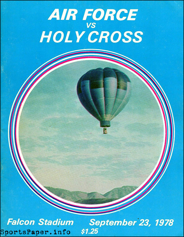 College Football Program: Air Force Falcons vs. Holy Cross Crusaders (September 23, 1978)