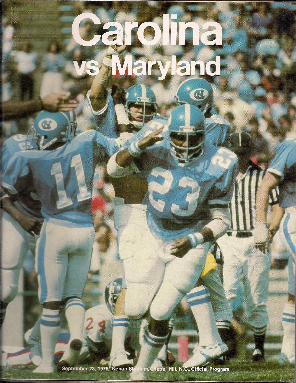 College Football Program: North Carolina Tar Heels vs. Maryland Terrapins (September 23, 1978)