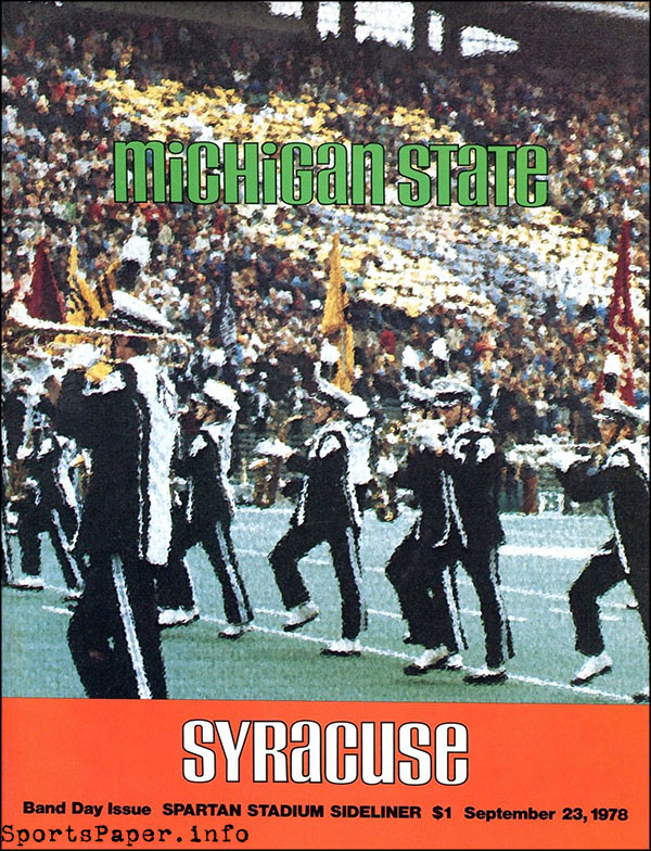 College Football Program: Michigan State Spartans vs. Syracuse Orangemen (September 23, 1978)