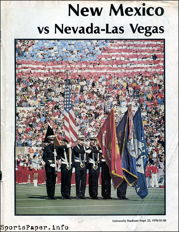 College Football Program: New Mexico Lobos vs. UNLV Rebels (September 23, 1978)