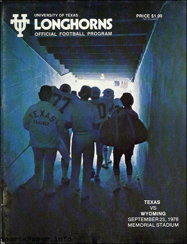 College Football Program: Texas Longhorns vs. Wyoming Cowboys (September 23, 1978)