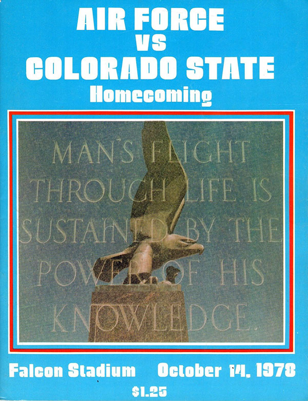 College Football Program: Air Force Falcons vs. Colorado State Rams (October 14, 1978)