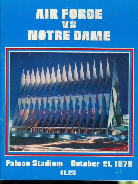 College Football Program: Air Force Falcons vs. Notre Dame Fighting Irish (October 21, 1978)