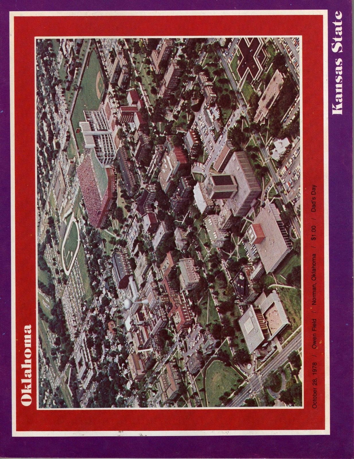 College Football Program: Oklahoma Sooners vs. Kansas State Wildcats (October 28, 1978)