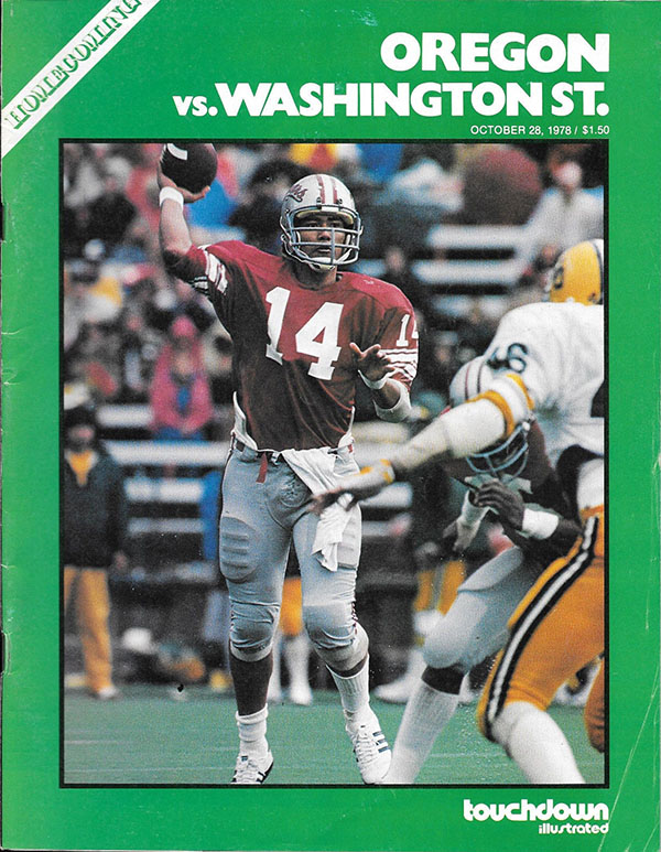 College Football Program: Oregon Ducks vs. Washington State Cougars (October 28, 1978)