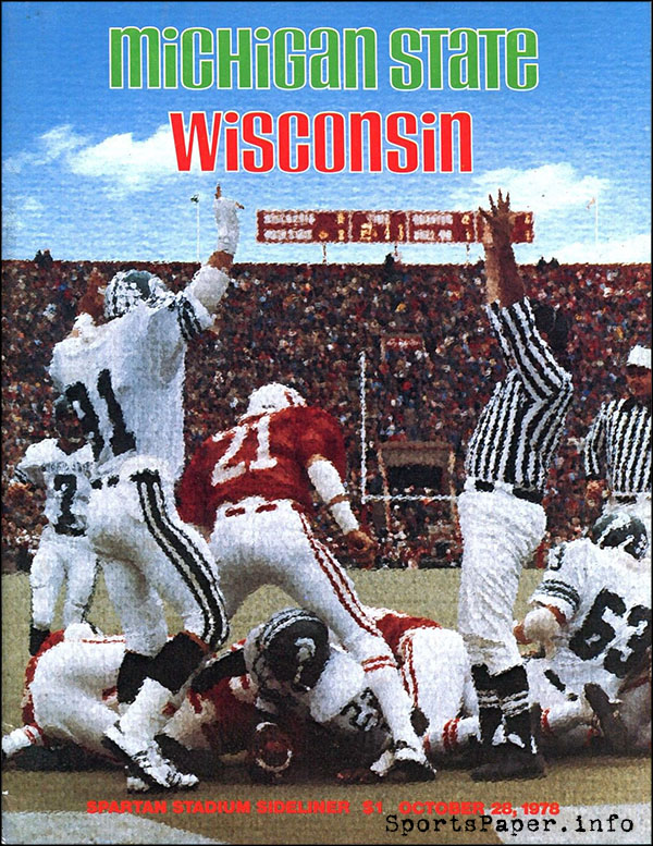 College Football Program: Michigan State Spartans vs. Wisconsin Badgers (October 28, 1978)