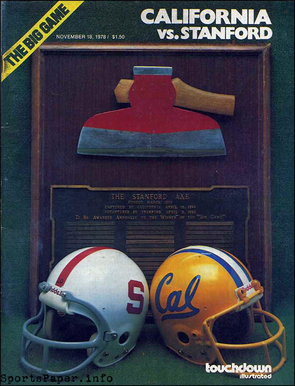 College Football Program: California Golden Bears vs. Stanford Cardinals (November 18, 1978)