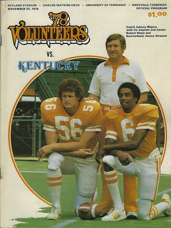 College Football Program: Tennessee Volunteers vs. Kentucky Wildcats (November 25, 1978)