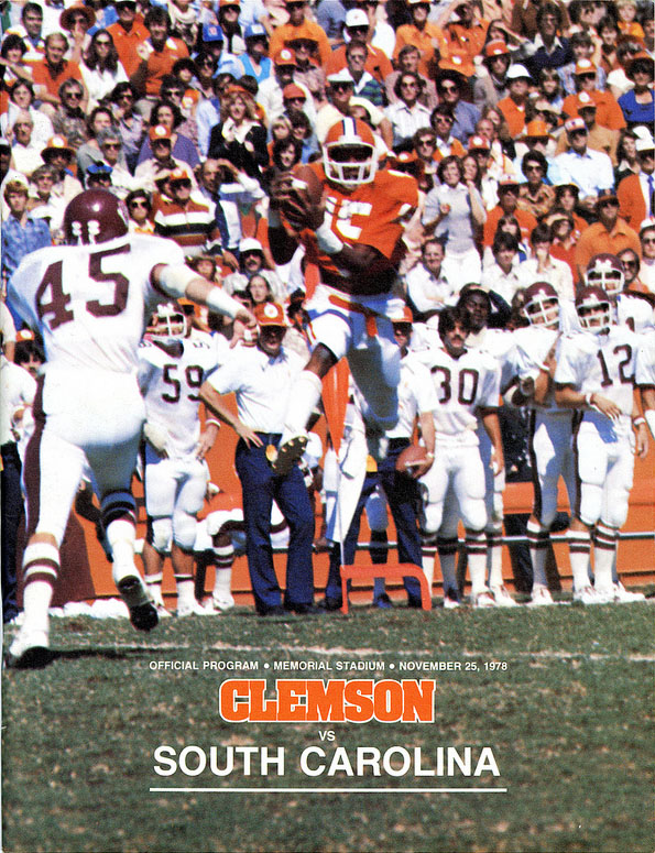 College Football Program: Clemson Tigers vs. South Carolina Gamecocks (November 25, 1978)