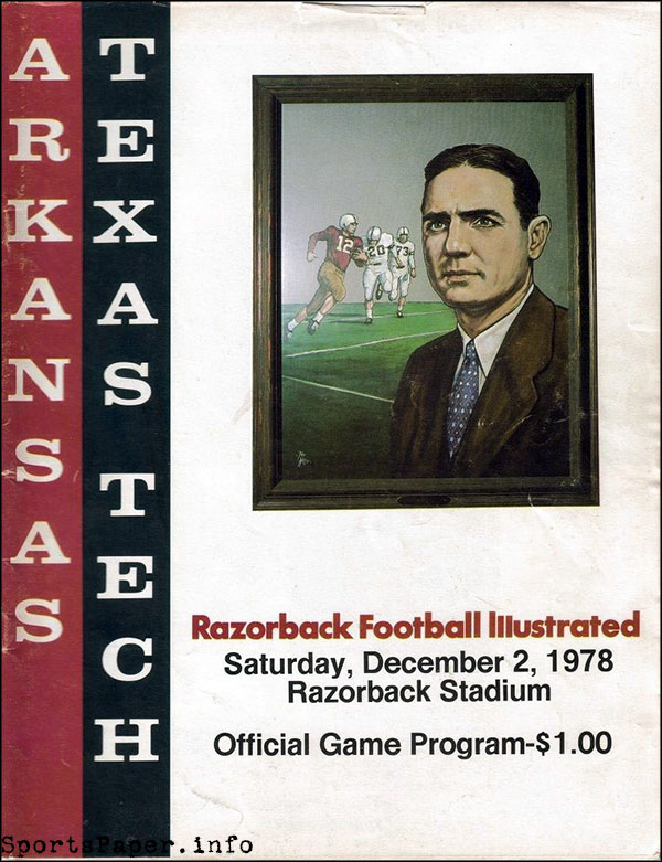 College Football Program: Arkansas Razorbacks vs. Texas Tech Red Raiders (December 2, 1978)