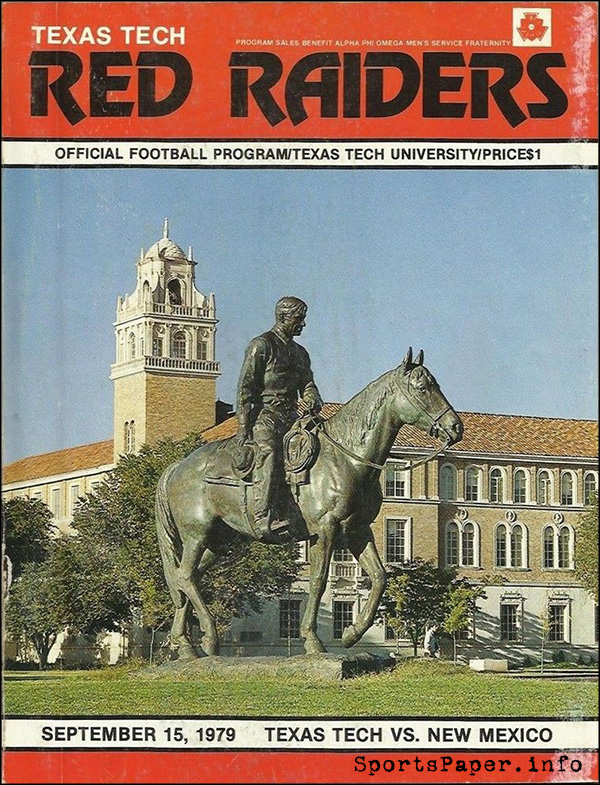 College Football Program: Texas Tech Red Raiders vs. New Mexico Lobos (September 15, 1979)