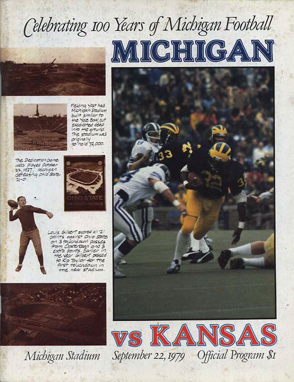 College Football Program: Michigan Wolverines vs. Kansas Jayhawks (September 22, 1979)