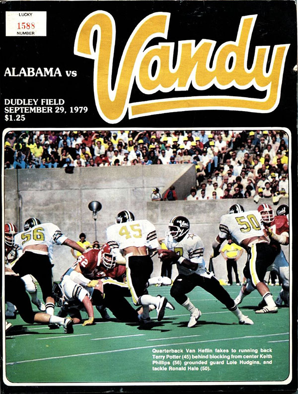 College Football Program: Vanderbilt Commodores vs. Alabama Crimson Tide (September 29, 1979)