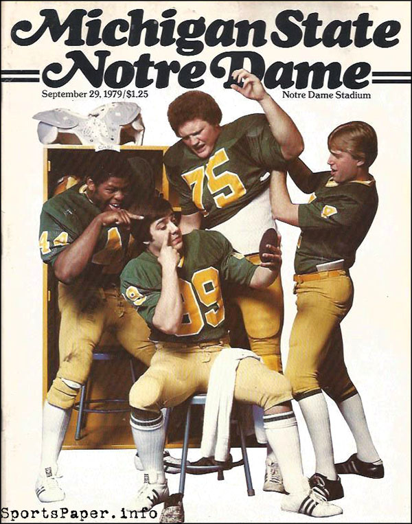 College Football Program: Notre Dame Fighting Irish vs. Michigan State Spartans (September 29, 1979)