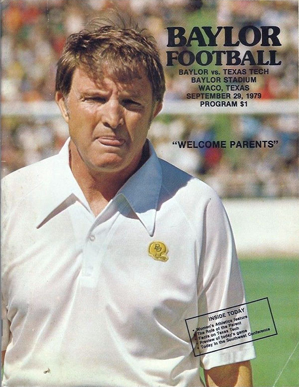 College Football Program: Baylor Bears vs. Texas Tech Red Raiders (September 29, 1979)