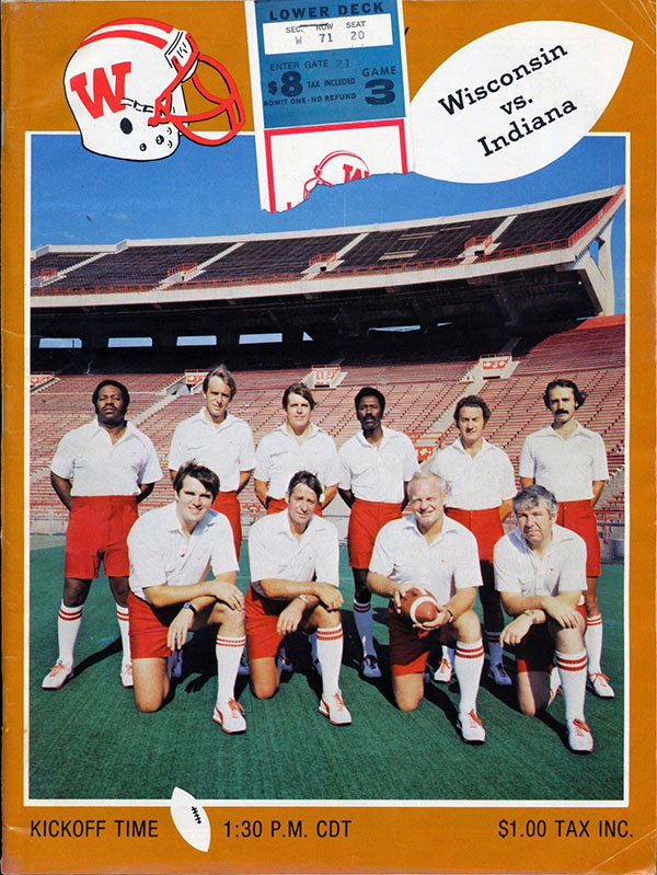 College Football Program: Wisconsin Badgers vs. Indiana Hoosiers (October 6, 1979)